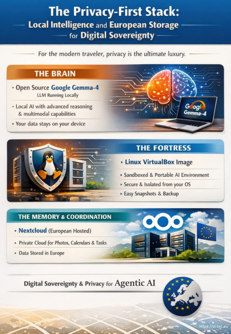Digital Souvereignty and Privacy for Agentic AI with local Large Language Model and Nextcloud storage in the Europen Union and local AI image analysis.